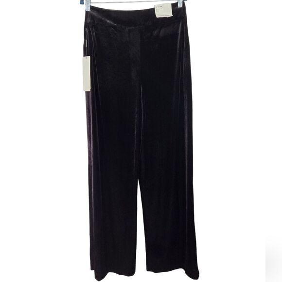 Calvin Klein Whitney Velvet Evening Wide Leg Pants Sz 8 Black - Picture 4 of 12
